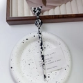Japanische Haarnadel mit Schmetterling und schwarz-weißem Marmormuster aus Acetat - 1# Schwarz Weiß 18cm