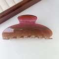 Haarklem met driekleurig verloop in roze en chocolade met fijne glitterafwerking - Koffie