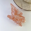 Eleganter Schmetterlings-Haarclip aus Acetat mit rosa-orangem Marmor-Effekt - Orange Weiß