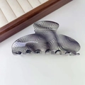 Sparkly dark grey water ripple hair claw clip with glitter finish on white background - Wavy Gray (11#)