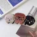 Dreiteiliges Set Haarklammern aus Acetat mit Comic-Hunden in Beige, Braun und Schwarz - Beige Grau und Schwarz