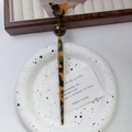 Pic à cheveux japonais en acétate avec papillon motif écaille de tortue et perle ronde - 9# Léopard 18cm