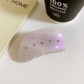 Lavender acetate hair claw clip with purple rhinestones and glossy pearlescent finish - Dumpling Claw Clip / Gradient Purple