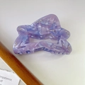 Star-shaped hair claw in marble purple and blue acetate with sparkling rhinestones - Purple