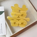 Ginger yellow acetate hair claw clip with traditional Xi character for weddings - Yellow