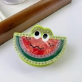 Detailansicht der wassermelonenförmigen Haarklammer mit Glitzersteinen und großen Augen - 4# Wassermelone 7cm*5cm 23g