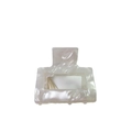 Elegant ivory white hollow square acetate hair claw clip with pearlescent marble texture - Square Creamy White Style