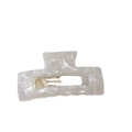 Minimalist marble pattern acetate hair claw clip with cream white pearlescent finish - Rectangular Creamy White Style