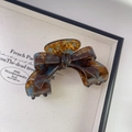 Pince à cheveux nœud en acétate écaille de tortue aux reflets marron et bleu - Bleu Marron