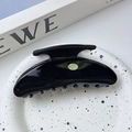 Glänzende schwarze Haarklammer aus Acetat in Muschelform für dickes Haar Styling - Schwarz