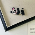 Molletta per capelli a forma di panda in acetato con fiore rosa in una scatola elegante - Molletta a Becco d'Anatra (FZ726)