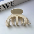Pince à cheveux élégante en acétate crème avec lettrage doré France Handmade - Beige