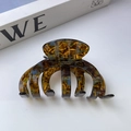 Pince à cheveux élégante en acétate écaille de tortue avec lettrage doré fait main - Bleu & Marron