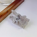 Sparkling rabbit claw clip in grey marble acetate with rhinestones for elegant styling - Gray