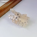 Chic cream acetate rabbit hair claw clip with rhinestones and cute facial expression - Magic Yellow