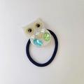 Détail d'élastique chouette en acétate avec strass colorés et ruban tressé bleu marine - 4# Blanc Sirène