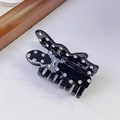 Funkelnde schwarze Kaninchen Haarklammer mit Diamanten und Acetat für Damen - Schwarz