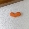 Polished vibrant orange heart-shaped acetate hair clip with gold lettering detail - 4cm / Orange