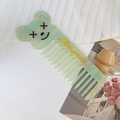 Pettine in acetato verde chiaro marmorizzato con design a orsetto e strass luccicanti - Mickey (Verde)