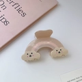 Süße Regenbogen-Haarklammer aus schimmerndem Acetat in Beige mit Glitzer für Mädchen - 7.8cm*4.5cm / Rosa / Klein