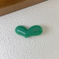 French style 4mm green acetate heart hair clip with elegant gold Barrette lettering - 4cm / Green