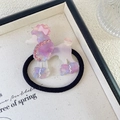 Coletero de caniche rosa de acetato con diamantes de imitación para coleta con estilo - Púrpura