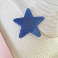 Sparkly dark blue star hair clip with fine glitter finish for side fringe styling - Blue