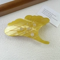 Pince à cheveux feuille de ginkgo jaune en acétate avec des perles élégantes - Feuille de Ginkgo Jaune Vif