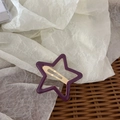 Barrette à cheveux minimaliste en forme d'étoile violette avec clip doré pour filles - Violet avec Étoiles Noires