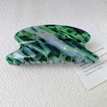 Elegant large acetic acid shark hair claw with dark green marble texture for women - 1# Green