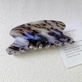 Elegant tortoiseshell acetate hair claw clip with brown and purple marble pattern - Blue Black