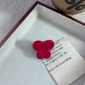 Elegante pinza per capelli a farfalla rossa con scritte dorate su vassoio bianco - 8# Pinza per Capelli Piccola (2.5cm)