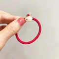 Elastico per capelli rosso con ciondolo a forma di coniglio bianco per acconciature festive - 19# Elastico per Capelli Portafortuna