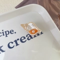 Cute acetate sea shell hair claw clip with pearl luster finish and orange accents - 4.3cm