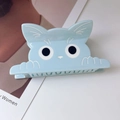Pinza per capelli a forma di gatto in acetato celeste con un design a cartone animato - 1# Blu