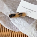Vintage tortoiseshell acetate hair clip with brown leopard pattern for side bangs - 8# Leopard