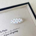 Pinza para el pelo ovalada blanca de acetato con diamantes de imitación de colores - 3# Clip de Pelo Blanco / 4cm*1.7cm