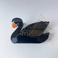 Eleganter Haarklammer-Schwan in Schwarz mit goldenen Flügeln und glänzendem Finish - 6# Schwarzer Schwan
