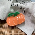 Pinza per capelli creativa a forma di zucca arancione con tralcio verde per donne - Zucca