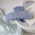 Pinza para el pelo de acetato lavanda con purpurina y adorno de perlas BeBe - 6# Azul Mármol