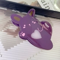 Pinza per capelli a coniglio in acetato viola con dettagli a cuore rosa e lucida - Viola