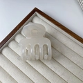 Elegant cream white medium hair claw clip with a glossy finish for women's hairstyles - 1# Pearl White Shell