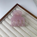 Elegant translucent pink French hair claw clip made of premium resin in medium size - 5# Pink