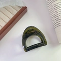 Deep green translucent acrylic hair claw clip with spring grip for thick hair - Green