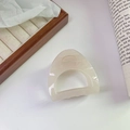 Elegant cream acetate hair claw clip with large cutout design and matte finish - White