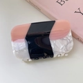 Creatieve haarclip van acetaat in sushi-stijl met uniek roze en zwart ontwerp - Groot