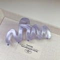 Pince à cheveux élégante en acétate violet marbré avec design ondulé pour femmes - Violet