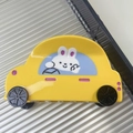 Creative yellow car hair claw clip with a cute cartoon bunny design in acetate finish - Yellow Car Style