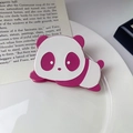 Schattige panda haarklem van wit en perzikroze acetaat voor dames en meisjes - Middelgroot / Roze Panda