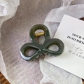 Deep olive green hair claw clip with glossy acetic acid finish and golden spring detail - 9# Green